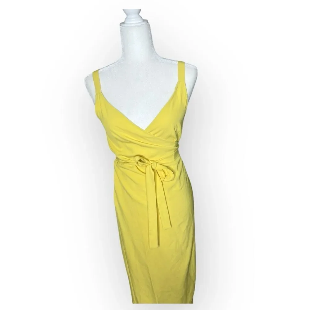 Everlane Yellow Japanese GoWeave Tank Wrap Midi Dress Size 0